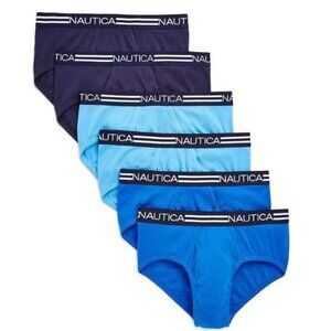 Nautica Men's 6 Pack Classic Cotton Fly Front Briefs Multicolor Size- S- NWT